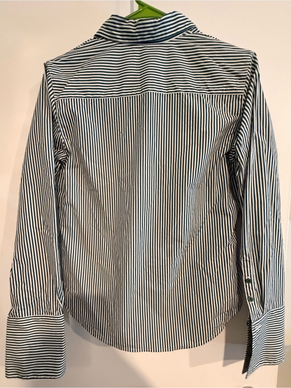 Favorite Daughter Striped classic poplin Shirt in Green and White - Picture 5 of 10